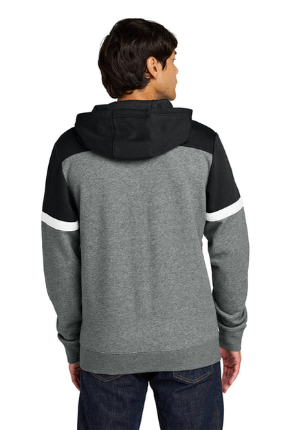 NEW STRAYER - Sport-Tek® Drive Fleece Colorblock Hoodie - Black/Vintage Heather