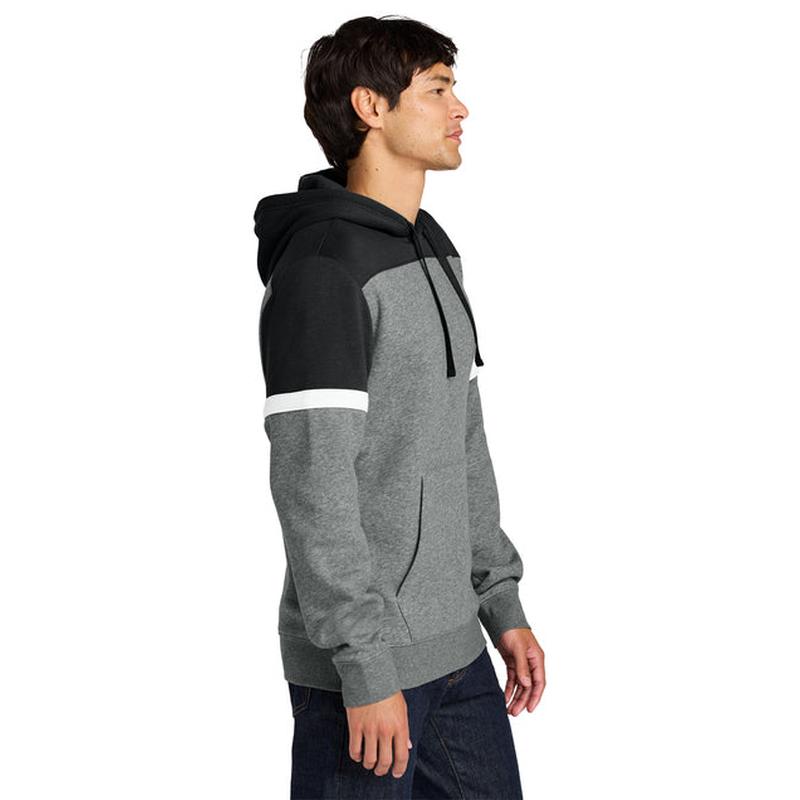 NEW STRAYER - Sport-Tek® Drive Fleece Colorblock Hoodie - Black/Vintage Heather
