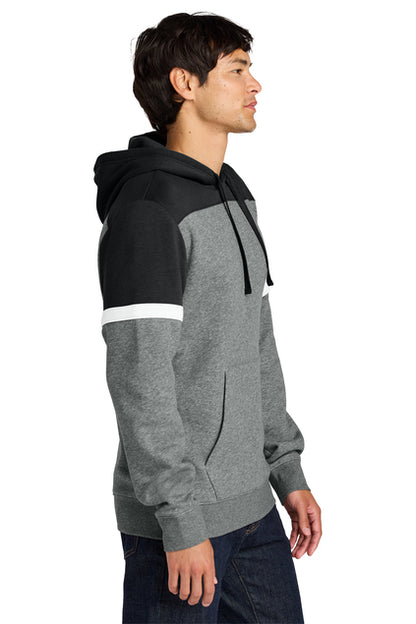 NEW STRAYER - Sport-Tek® Drive Fleece Colorblock Hoodie - Black/Vintage Heather