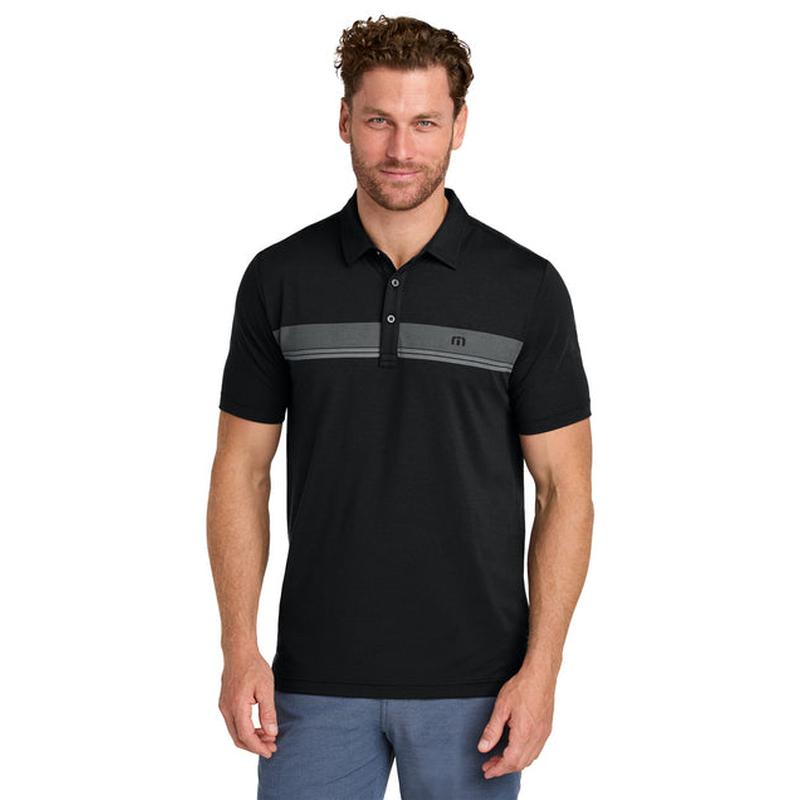 NEW STRAYER TravisMathew Glenview Stripe Polo - Black