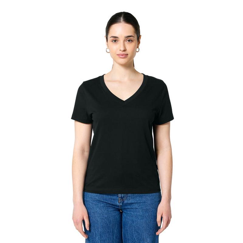 NEW STRAYER Stanley/Stella Women’s Stella Isla V-Neck Tee - Black