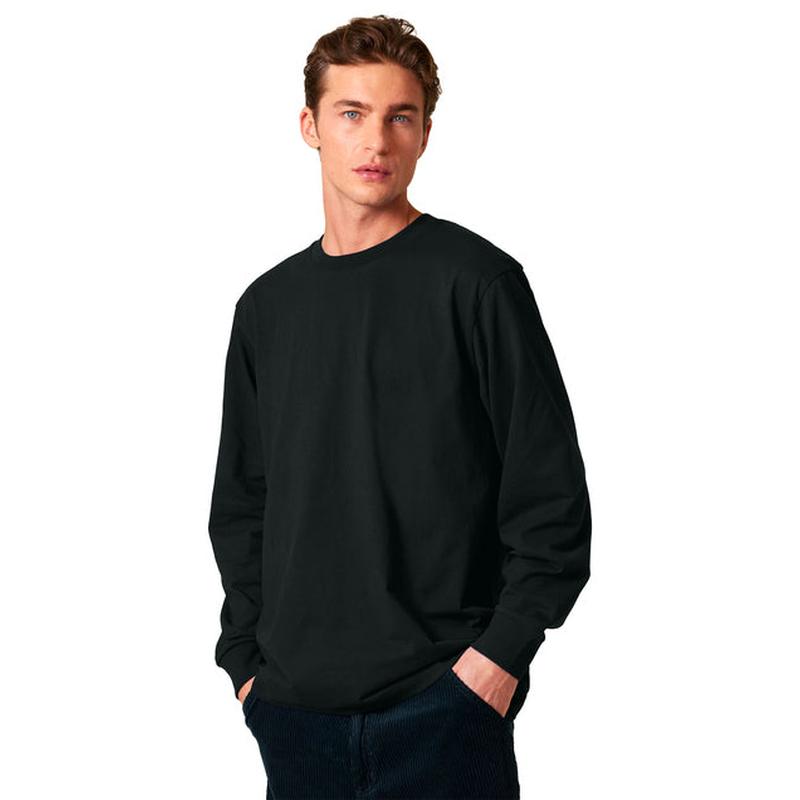NEW STRAYER Stanley/Stella Unisex Freestyler Heavyweight Long Sleeve Tee - Black