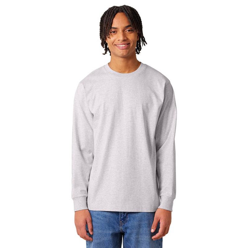 NEW STRAYER Stanley/Stella Unisex Freestyler Heavyweight Long Sleeve Tee - Cool Heather Grey