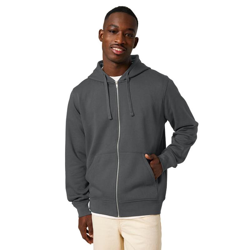 NEW Strayer Stanley/Stella Unisex Mixer Full-Zip Hooded Sweatshirt - Anthracite