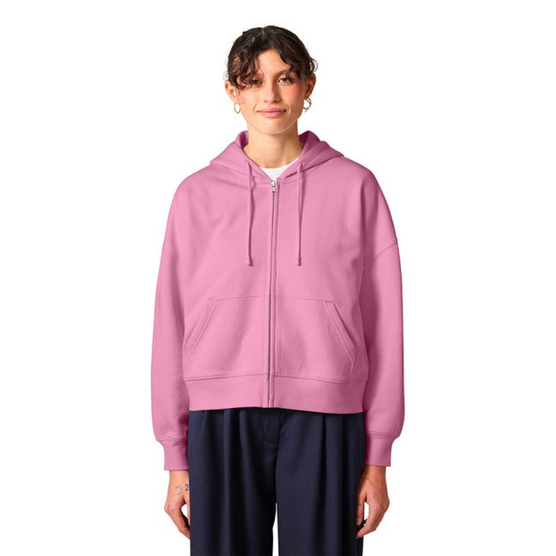 NEW STRAYER Stanley/Stella Women’s Stella Ida Full-Zip Hooded Sweatshirt - Bubble Pink