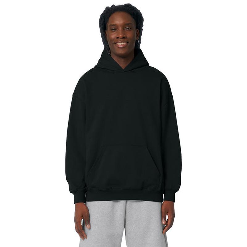 NEW STRAYER Stanley/Stella Unisex Cooper Dry Hooded Sweatshirt - Black