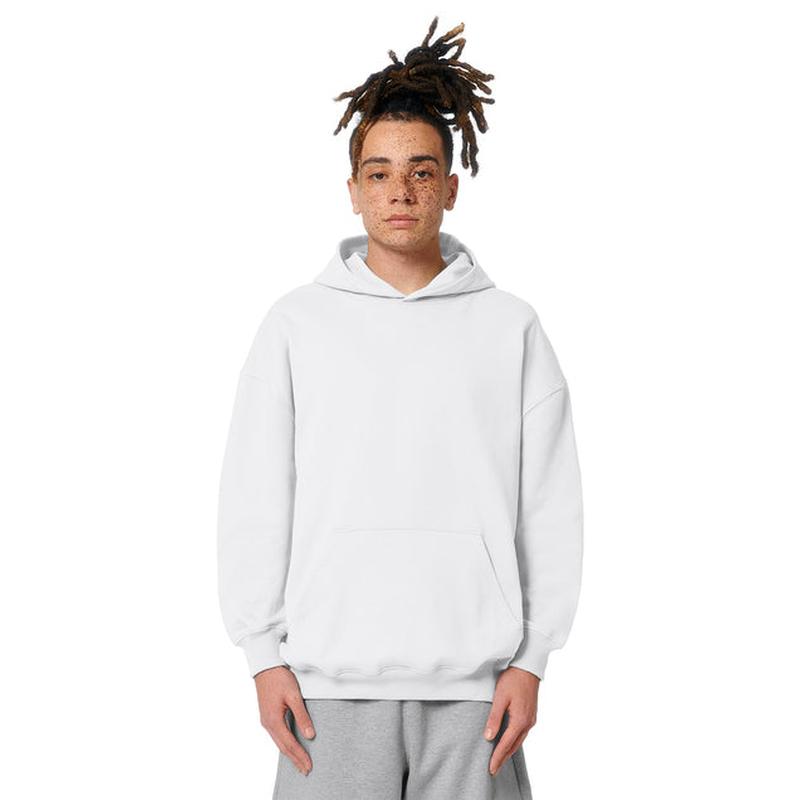 NEW STRAYER Stanley/Stella Unisex Cooper Dry Hooded Sweatshirt - White