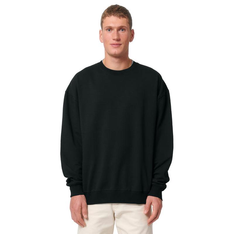 NEW STRAYER Stanley/Stella Unisex Ledger Dry Crewneck Sweatshirt - Black