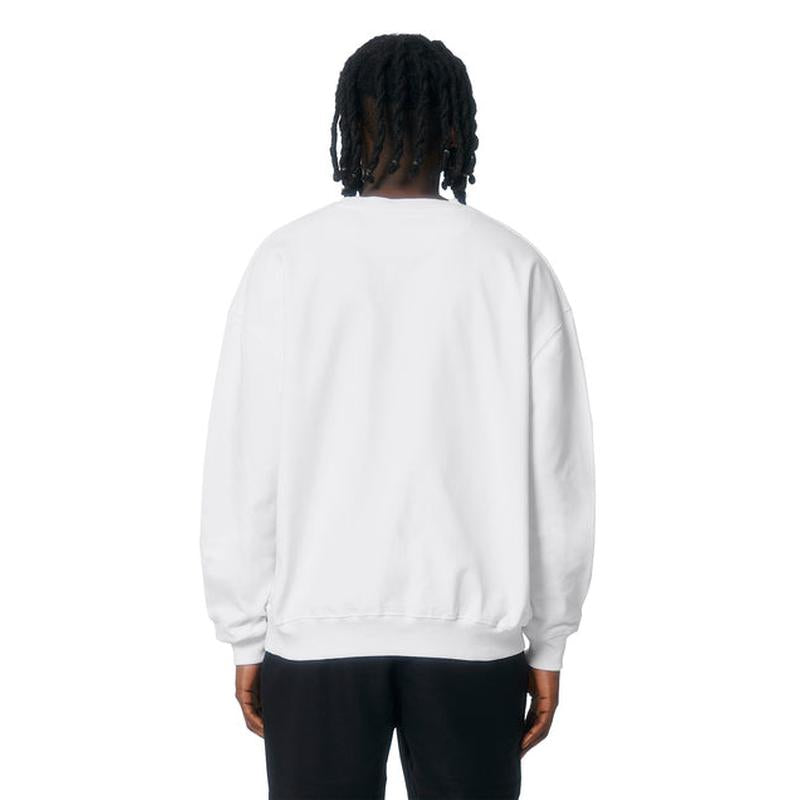 NEW STRAYER Stanley/Stella Unisex Ledger Dry Crewneck Sweatshirt - White
