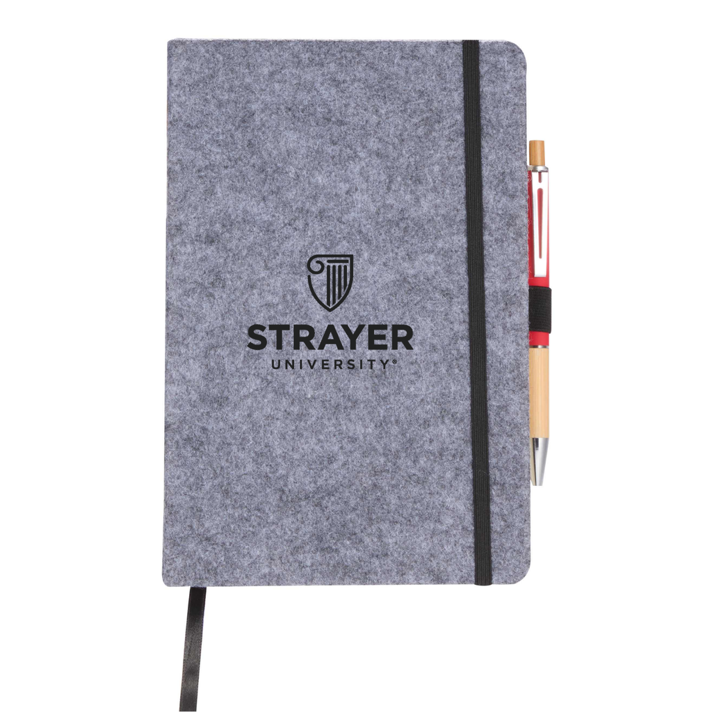 STRAYER THE GOODS™ Recycled Felt 8" x 5.5" Bound Notebook - Grey