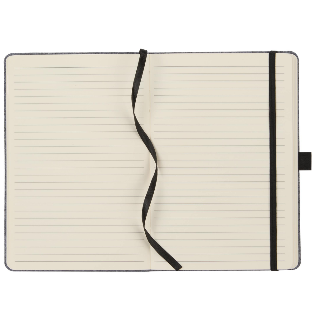 STRAYER THE GOODS™ Recycled Felt 8" x 5.5" Bound Notebook - Grey