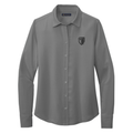 STRAYER Brooks Brothers® Women’s Full-Button Satin Blouse - Shadow Grey