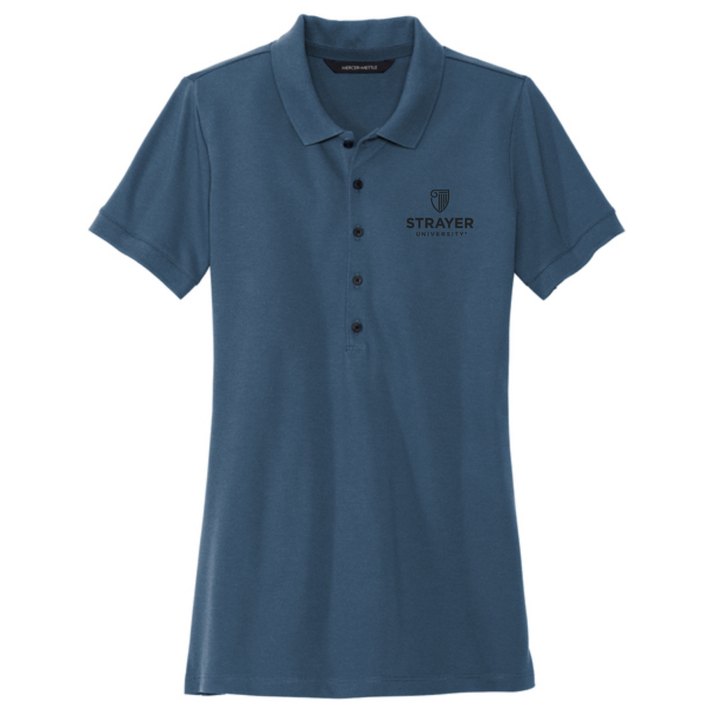 STRAYER MERCER+METTLE™ Women’s Stretch Heavyweight Pique Polo - Insignia Blue