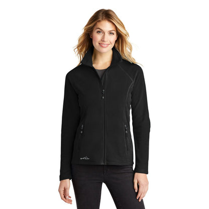 NEW STRAYER Eddie Bauer® Ladies Full-Zip Microfleece Jacket - BLACK