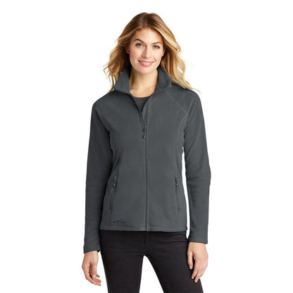 NEW STRAYER Eddie Bauer® Ladies Full-Zip Microfleece Jacket - Grey Steel