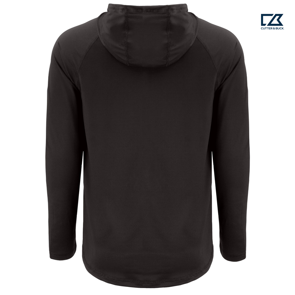 STRAYER Cutter & Buck Prospect Recycled Featherlight Stretch Mens Hooded Pullover - Black