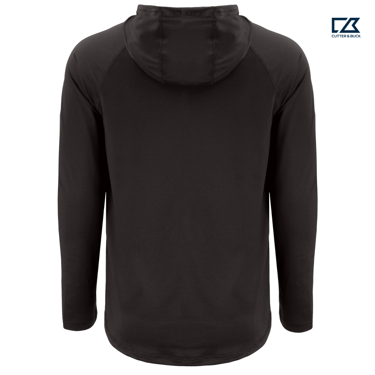 STRAYER Cutter & Buck Prospect Recycled Featherlight Stretch Mens Hooded Pullover - Black