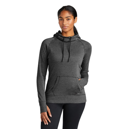 NEW STRAYER New Era® Ladies Tri-Blend Fleece Pullover Hoodie- Black Heather