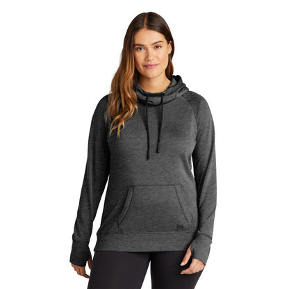 NEW STRAYER New Era® Ladies Tri-Blend Fleece Pullover Hoodie- Black Heather