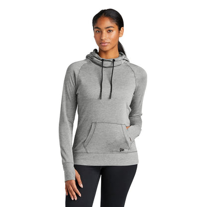 NEW STRAYER New Era® Ladies Tri-Blend Fleece Pullover Hoodie-SHADOW GRAY