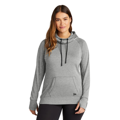 NEW STRAYER New Era® Ladies Tri-Blend Fleece Pullover Hoodie-SHADOW GRAY