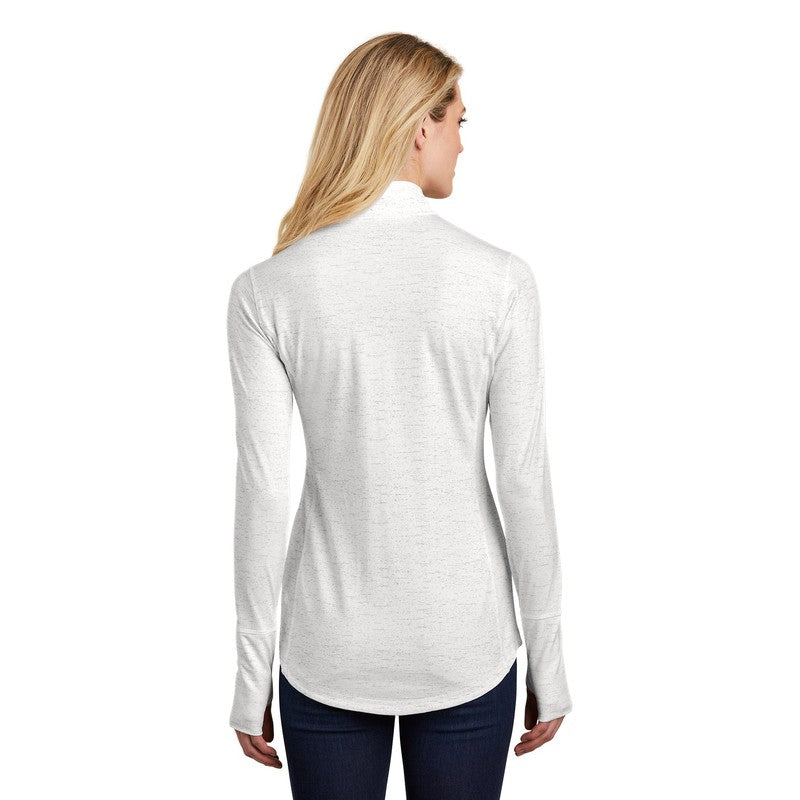 STRAYER Sport-Tek ® Ladies Sport-Wick ® Stretch Reflective Heather 1/2-Zip Pullover - White