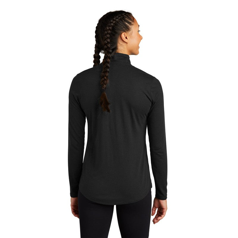 NEW STRAYER Sport-Tek ® Ladies PosiCharge ® Tri-Blend Wicking 1/4-Zip Pullover - Black Triad Solid