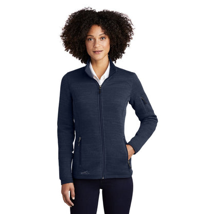 NEW STRAYER Eddie Bauer ® Ladies Sweater Fleece Full-Zip- River Blue Navy Heather