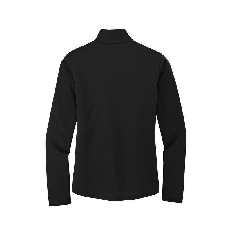 STRAYER Port Authority Ladies Silk Touch ™ Performance 1/4-Zip -Black/ Steel Grey