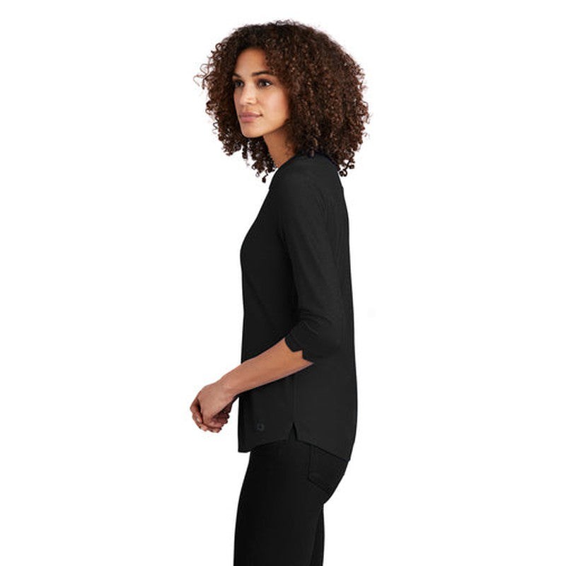 STRAYER HONORS - OGIO ® Ladies Jewel Henley - Blacktop