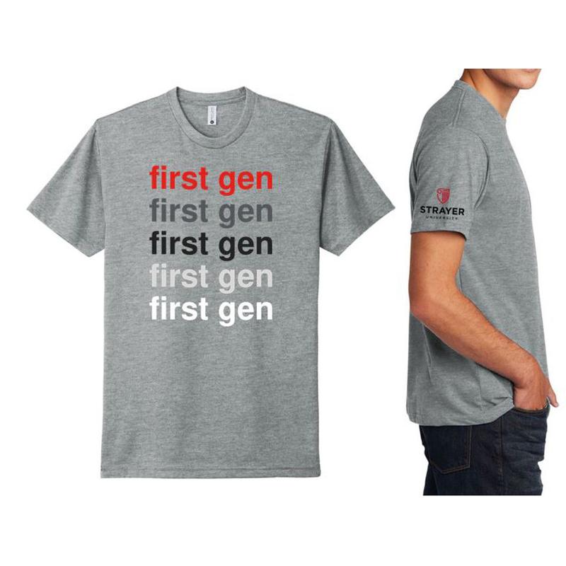 first gen Next Level Apparel® Unisex CVC Tee - Dark Heather Gray