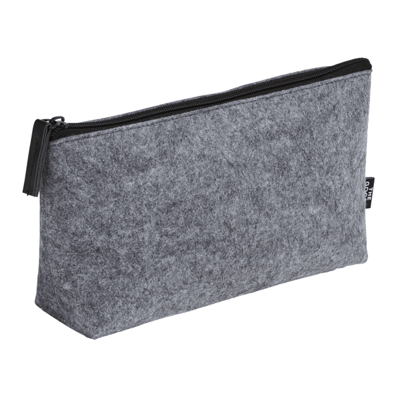 NEW Strayer The Goods Recycled Felt Zippered Pouch - GREY