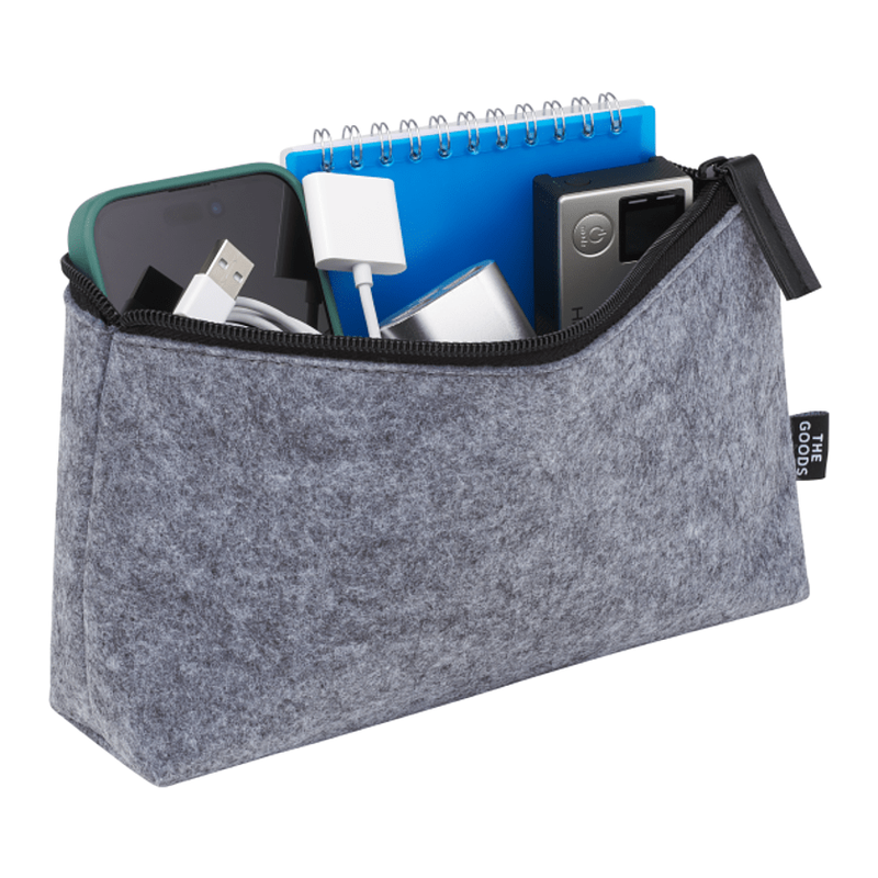 Strayer The Goods Recycled Felt Zippered Pouch - GREY