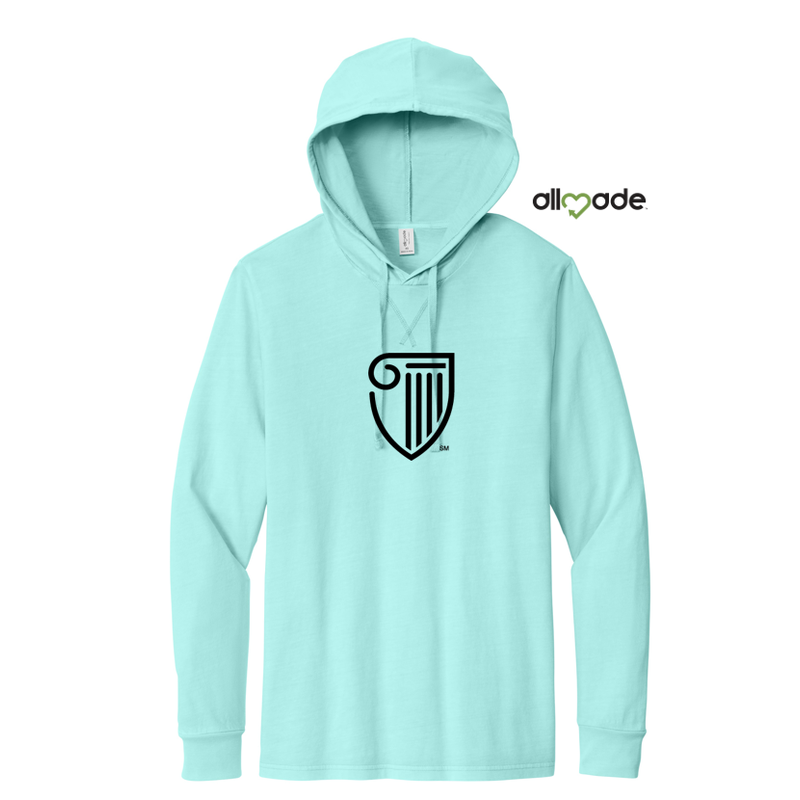 STRAYER Allmade® Unisex Mineral Dye Organic Cotton Hoodie Tee - Saltwater Blue