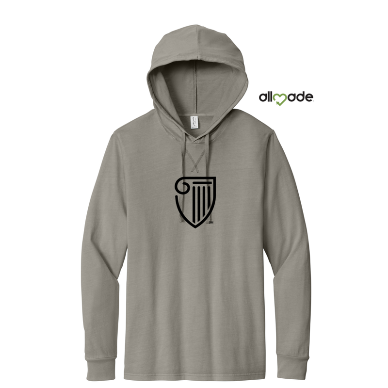 STRAYER Allmade® Unisex Mineral Dye Organic Cotton Hoodie Tee - Driftwood Grey