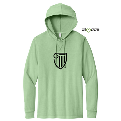 NEW STRAYER Allmade® Unisex Mineral Dye Organic Cotton Hoodie Tee - Lichen Green