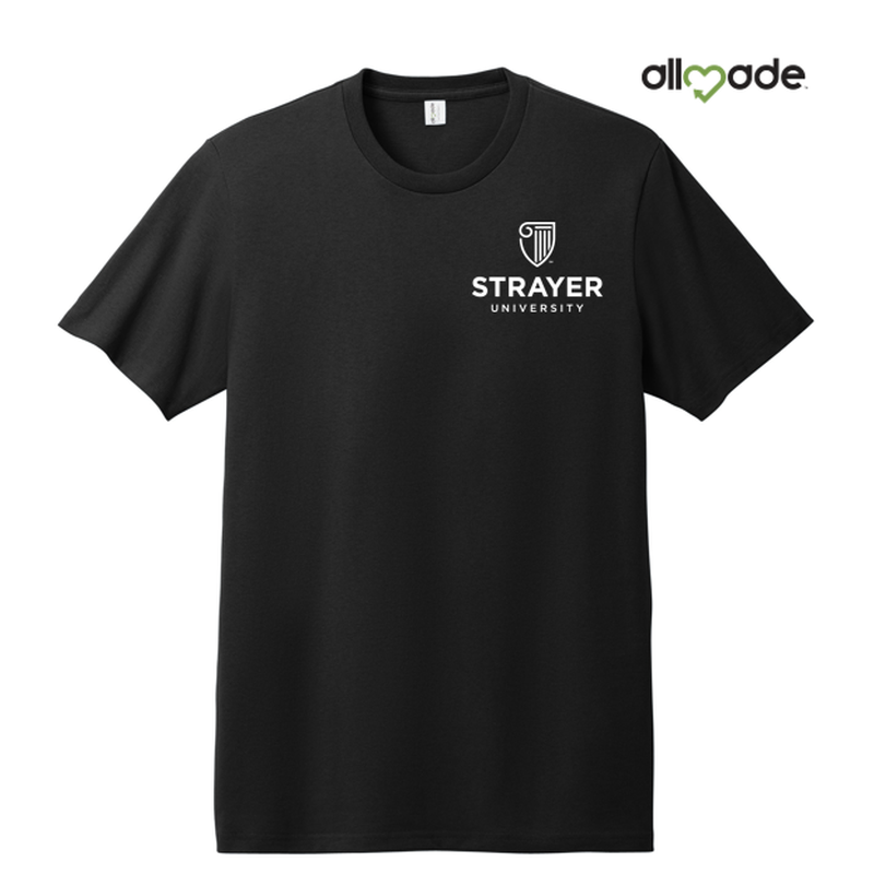 STRAYER Allmade® Unisex Heavyweight Recycled Cotton Tee - Deep Black