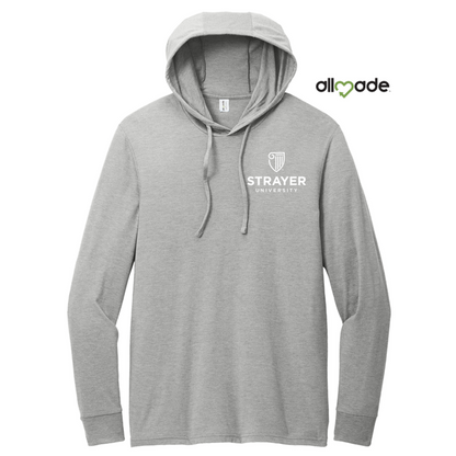 NEW STRAYER Allmade® Unisex Tri-Blend Hoodie Tee - Aluminum Grey