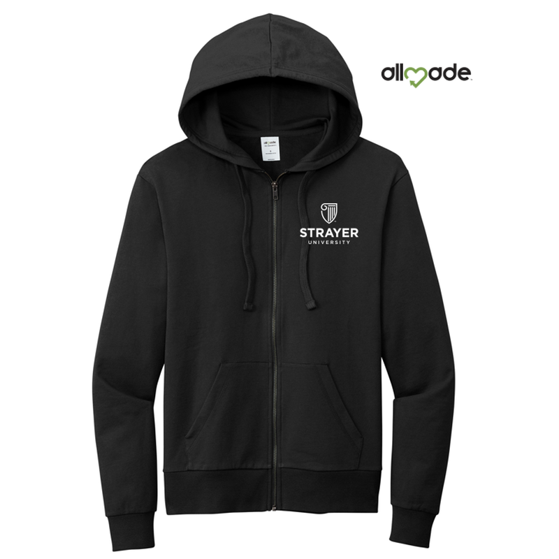 STRAYER Allmade® Unisex Organic French Terry Full-Zip Hoodie - Black
