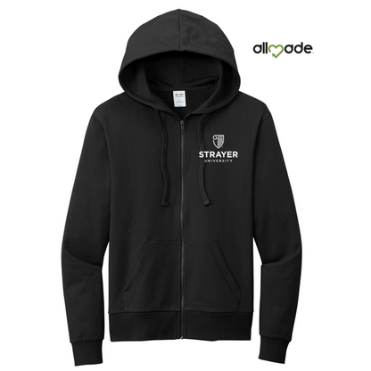 NEW STRAYER Allmade® Unisex Organic French Terry Full-Zip Hoodie - Black