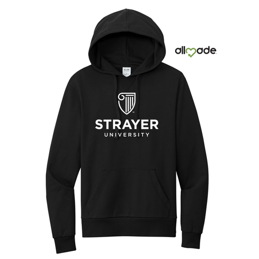 NEW STRAYER Allmade® Unisex Organic French Terry Pullover Hoodie - BLACK