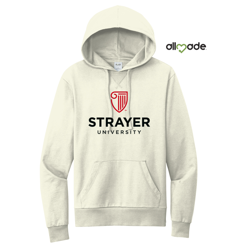STRAYER Allmade® Unisex Organic French Terry Pullover Hoodie - White Sand