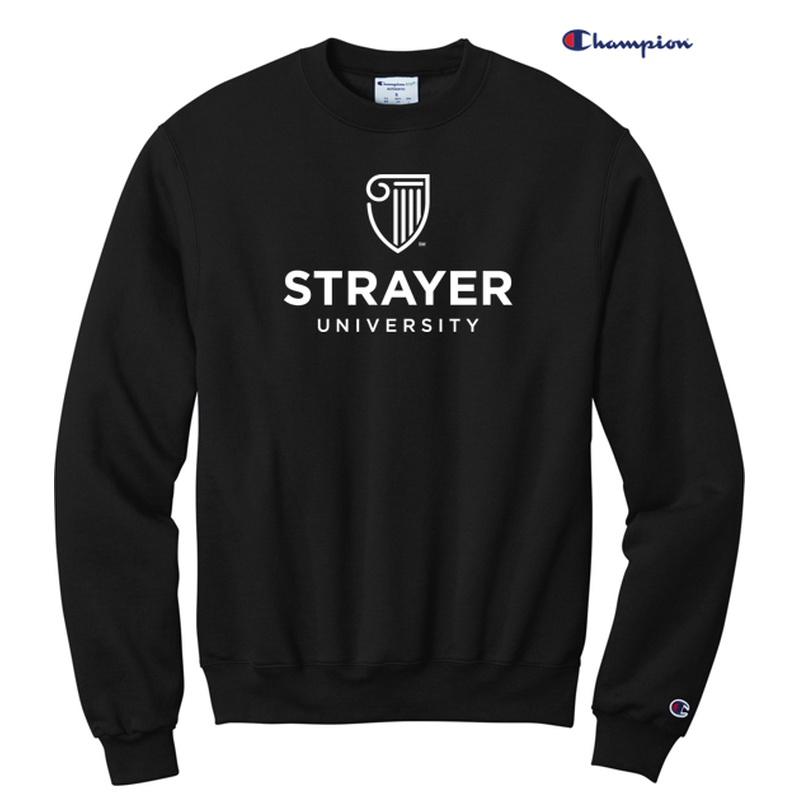 NEW STRAYER Champion® Powerblend Crewneck Sweatshirt - Black
