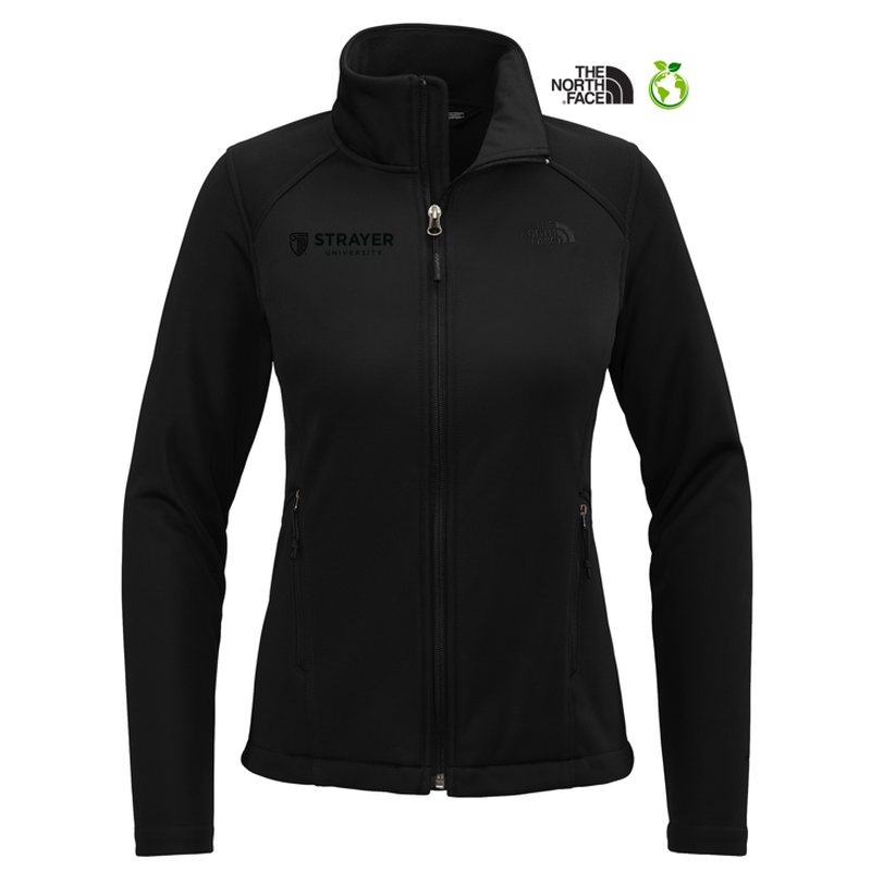 NEW STRAYER The North Face® Ladies Chest Logo Ridgewall Soft Shell Jacket - TNF Black