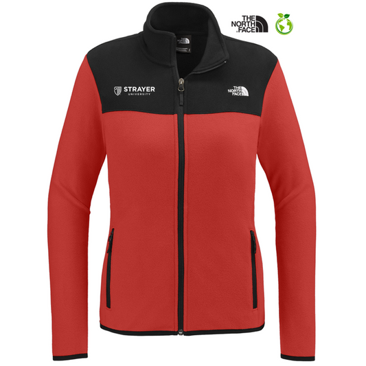 NEW STRAYER The North Face® Ladies Glacier Full-Zip Fleece Jacket - Rage Red / TNF Black