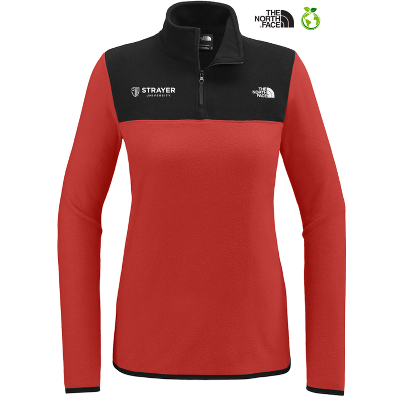 STRAYER The North Face® Ladies Glacier 1/4-Zip Fleece - Rage Red / TNF Black