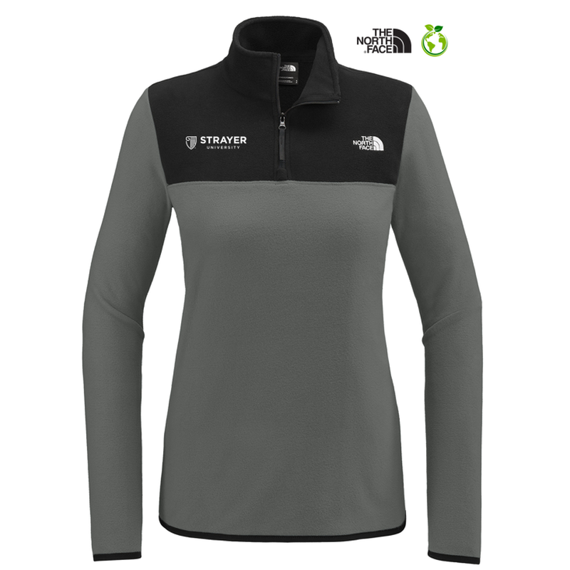 NEW STRAYER The North Face® Ladies Glacier 1/4-Zip Fleece - Asphalt Grey/ TNF Black