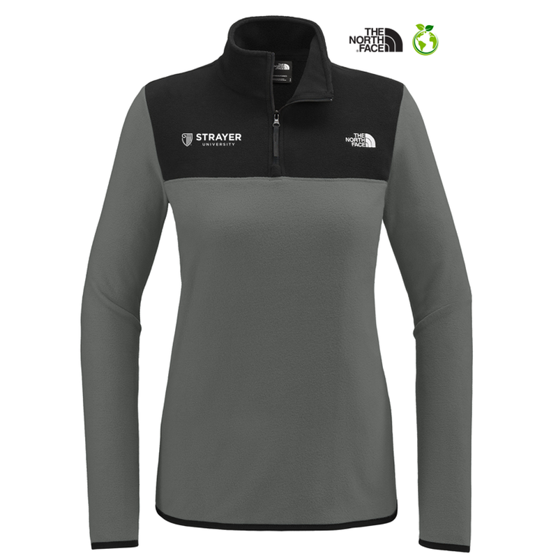 STRAYER The North Face® Ladies Glacier 1/4-Zip Fleece - Asphalt Grey/ TNF Black