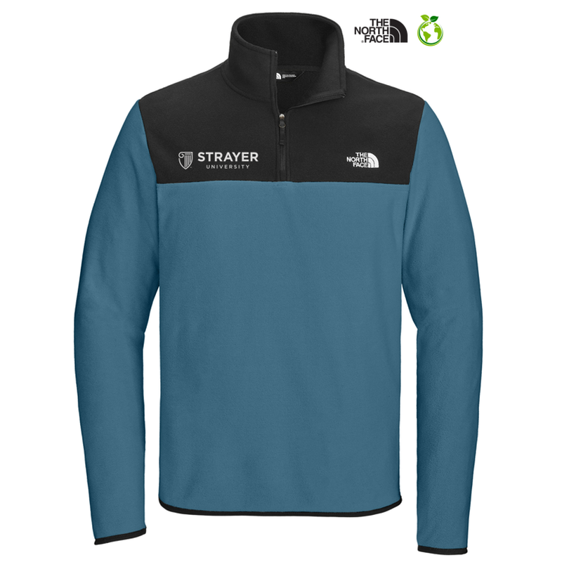 STRAYER The North Face® Glacier 1/4-Zip Fleece - Shady Blue/ TNF Black