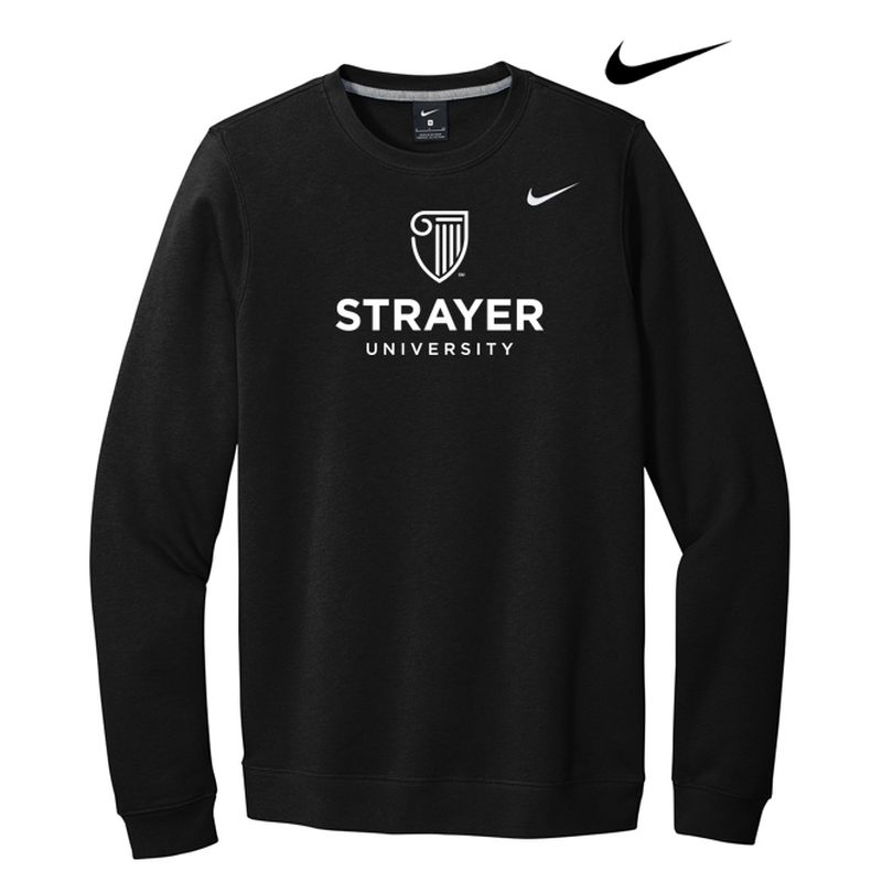 NEW STRAYER Nike Club Fleece Crew-Black